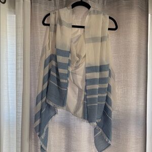 Zighilli Italian Blue and White Women’s Scarf Shawl with arm openings.